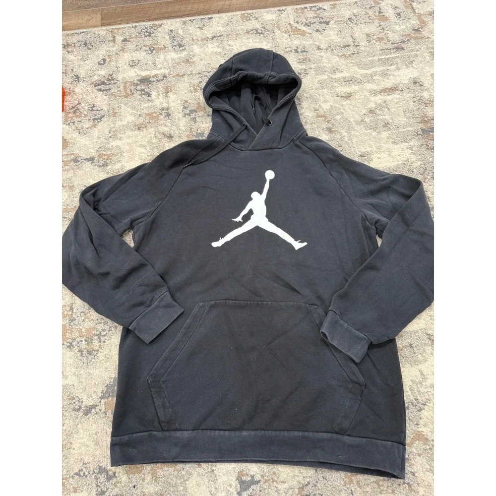Jordan Jumpman Mens‎ Black Pullover Hoodie Sweatshirt DA6801-010 Size L
